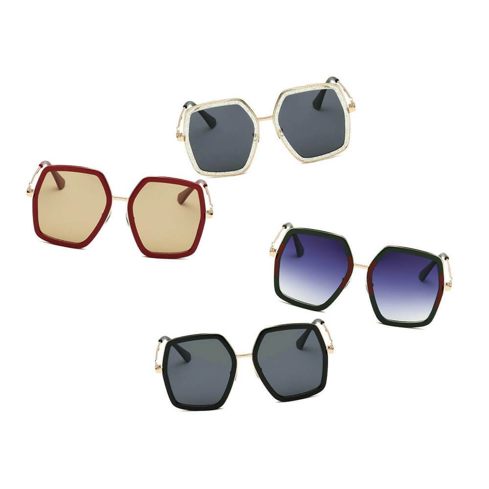 Corbin | S2059 - Women Square XXL Retro Oversize Sunglasses - 4 COLORS -