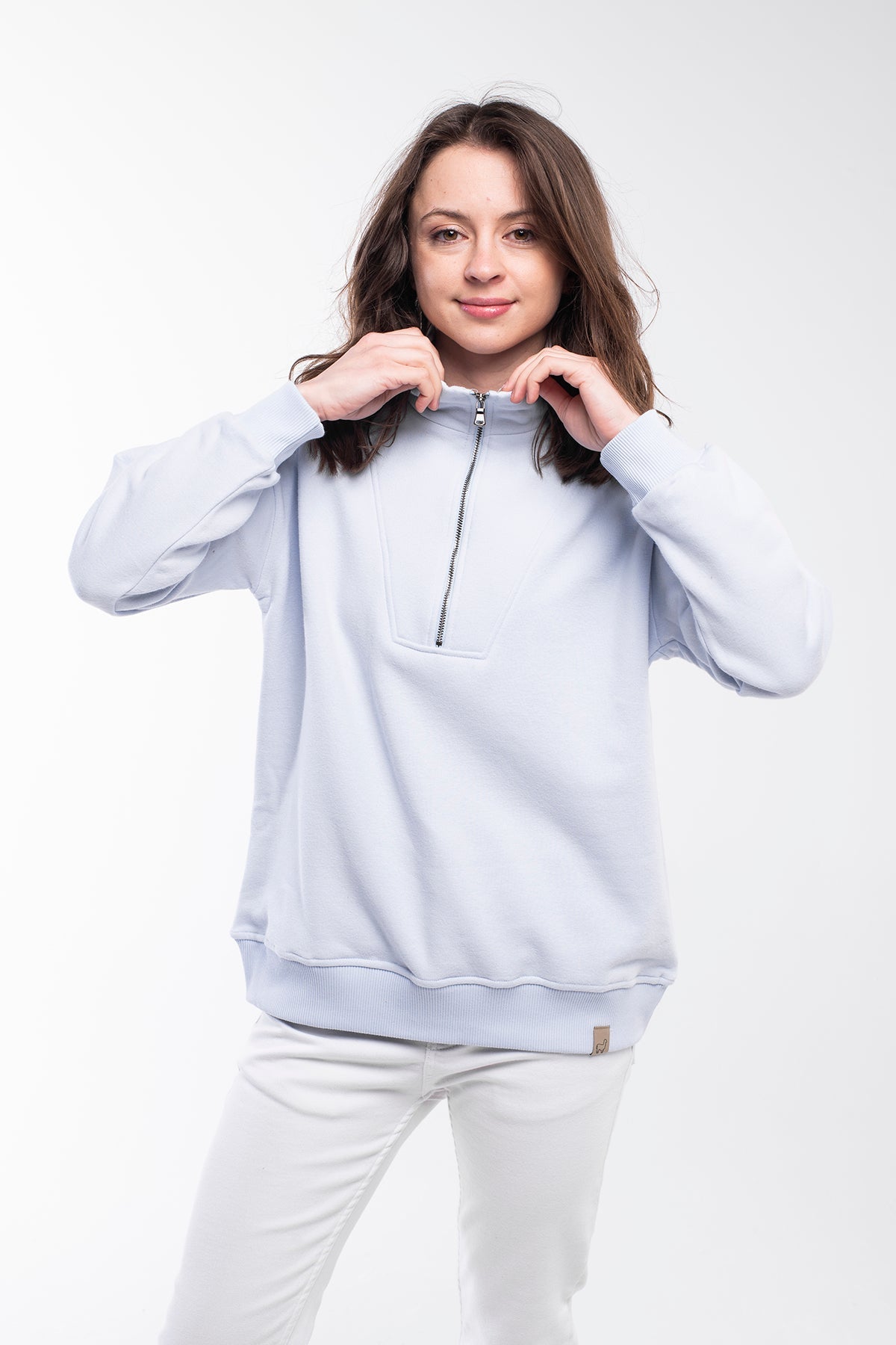 Zipped Neck Sweatshirt - 5 COLORS -