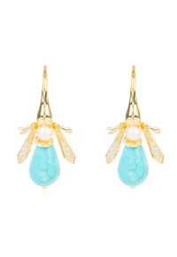 Thumbnail for LATELITA - Turquoise Honey Bee Earrings Gold -