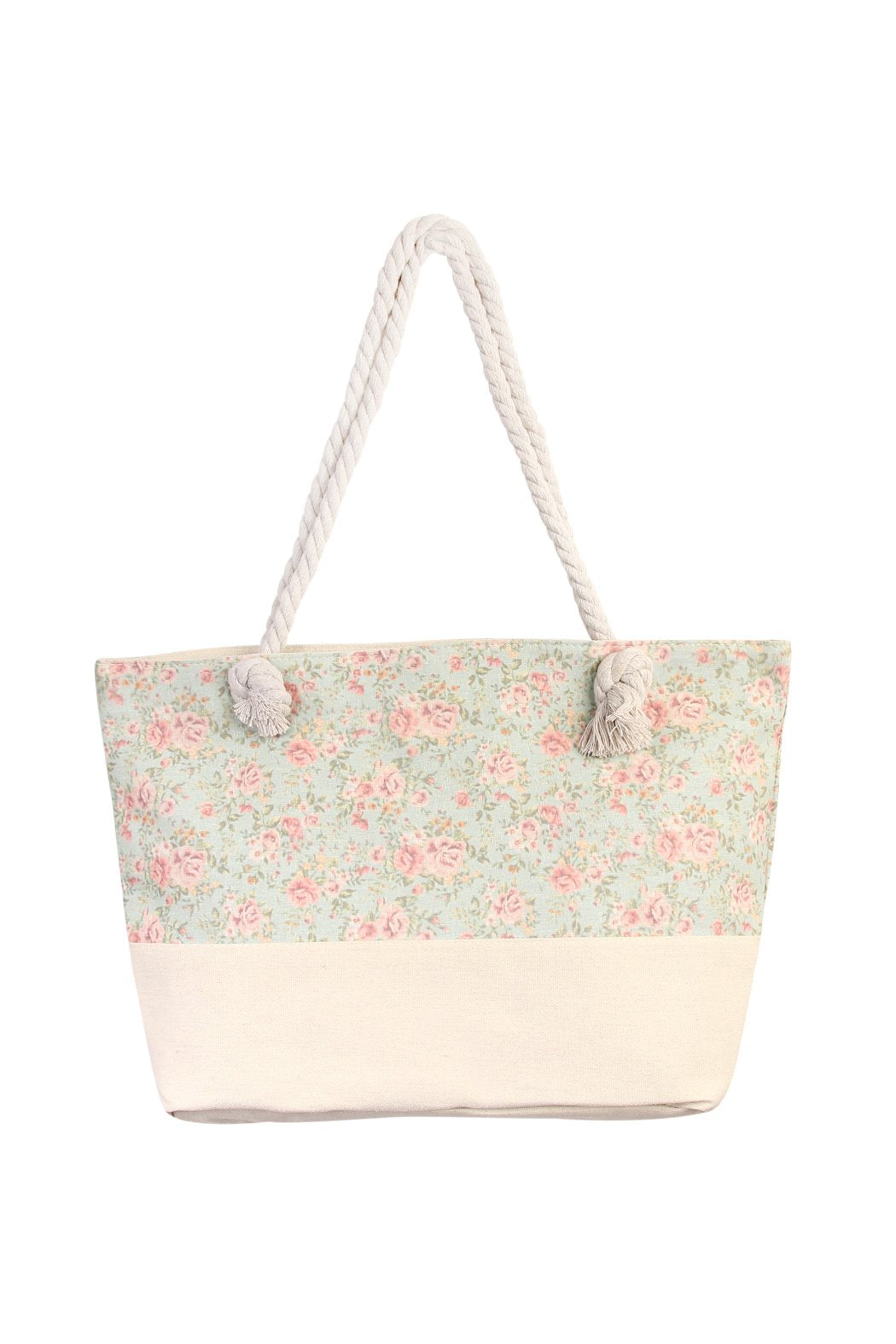 Riah Fashion - Floral Print Summer Tote Bag - 1 COLOR -