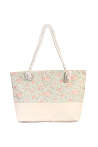 Thumbnail for Riah Fashion - Floral Print Summer Tote Bag - 1 COLOR -