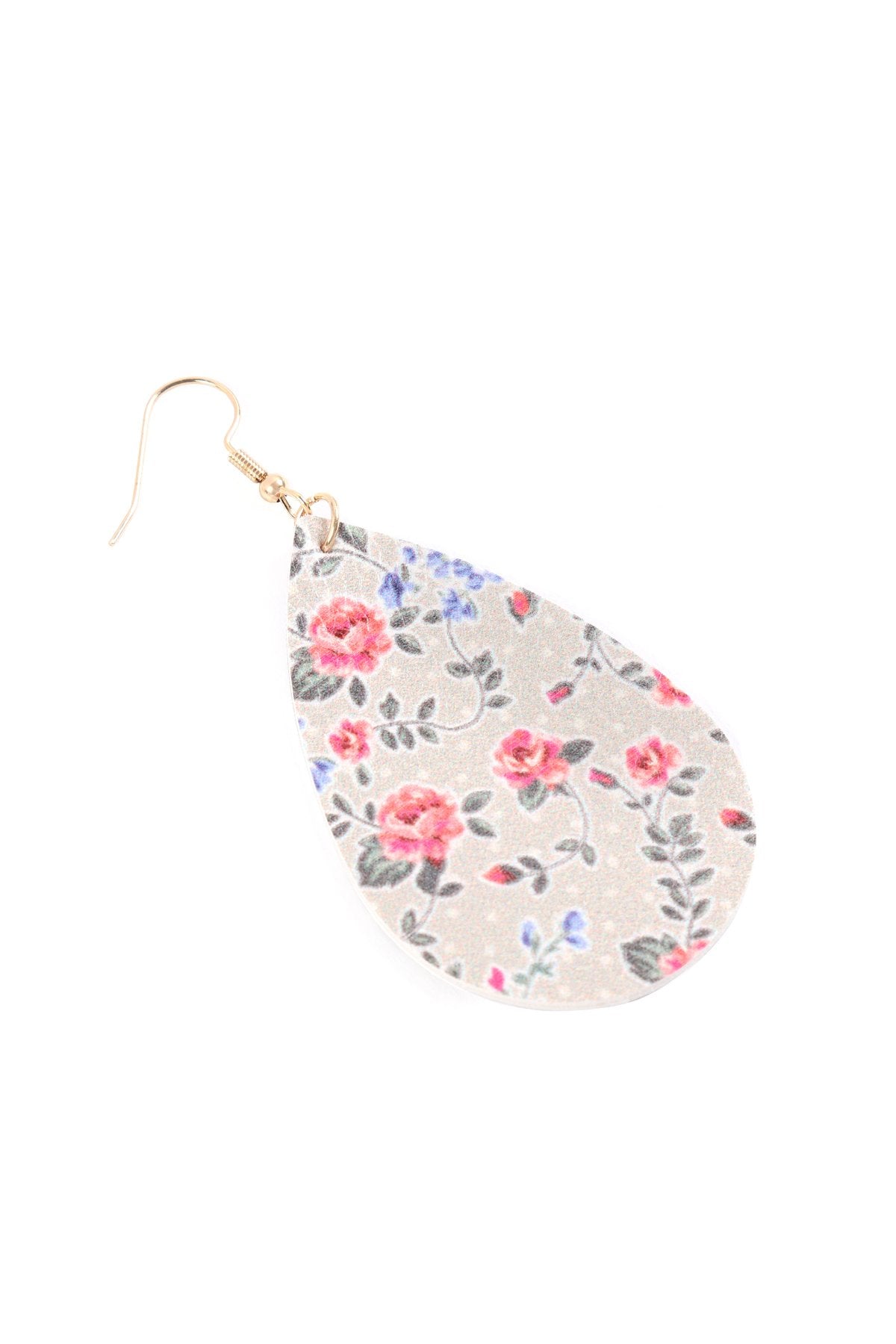 Floral Printed Pear-Shaped Earrings - 7 COLORS -