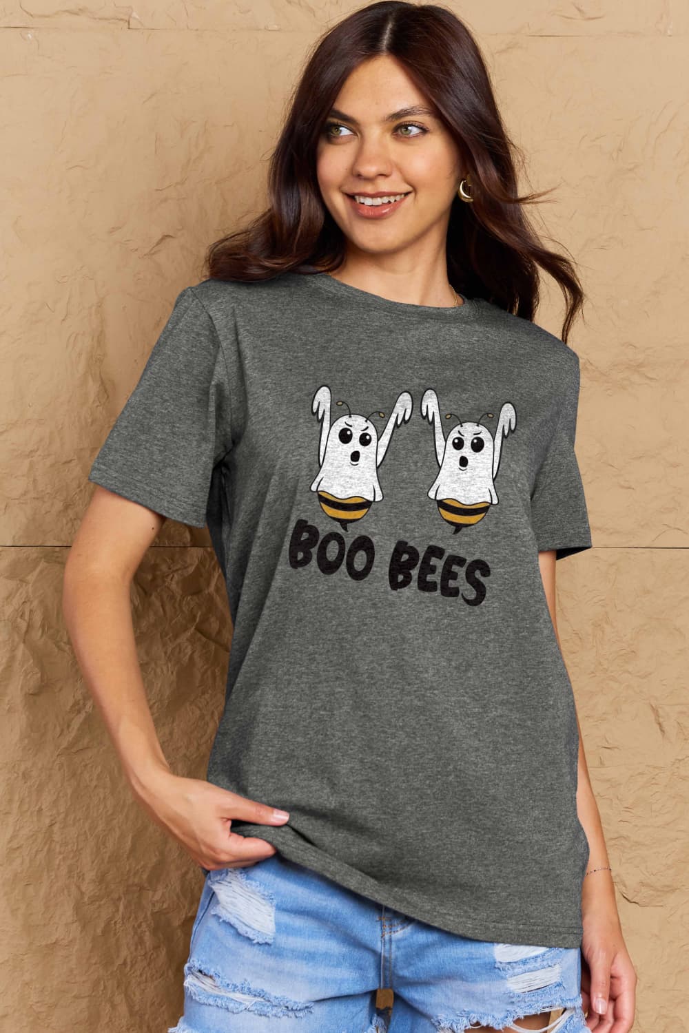 Simply Love Full Size BOO BEES Graphic Cotton T-Shirt - T - 3 COLORS -