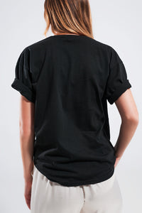 Thumbnail for Q2 - Brooklyn T Shirt in Black - 1 COLOR -