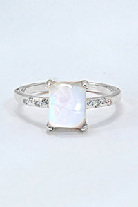 Thumbnail for Square Moonstone Ring - T - SIZES 6 THRU 9 - 3 FINISHES -