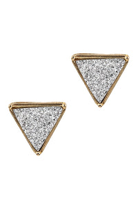 Thumbnail for Riah Fashion - Druzy Triangle Post Earrings - 7 COLORS -