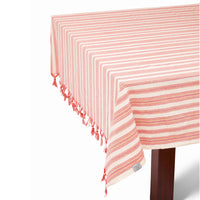 Thumbnail for Hilana Upcycled Cotton - Andana Striped Tablecloth Set - Magenta -