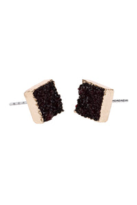 Thumbnail for Square Druzy Stone Stud Earrings - 12 COLORS -