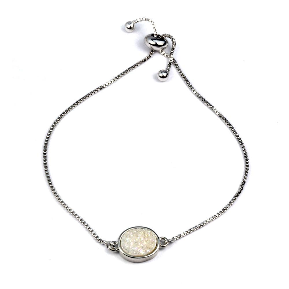 Christy Jean - Brandy Small Oval Bracelet in Silver - 4 COLORS -