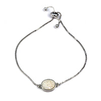 Thumbnail for Christy Jean - Brandy Small Oval Bracelet in Silver - 4 COLORS -