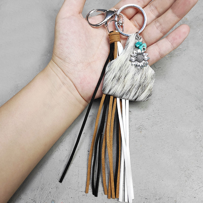 Turquoise Fringe Detail Key Chain - T - 10 STYLES -