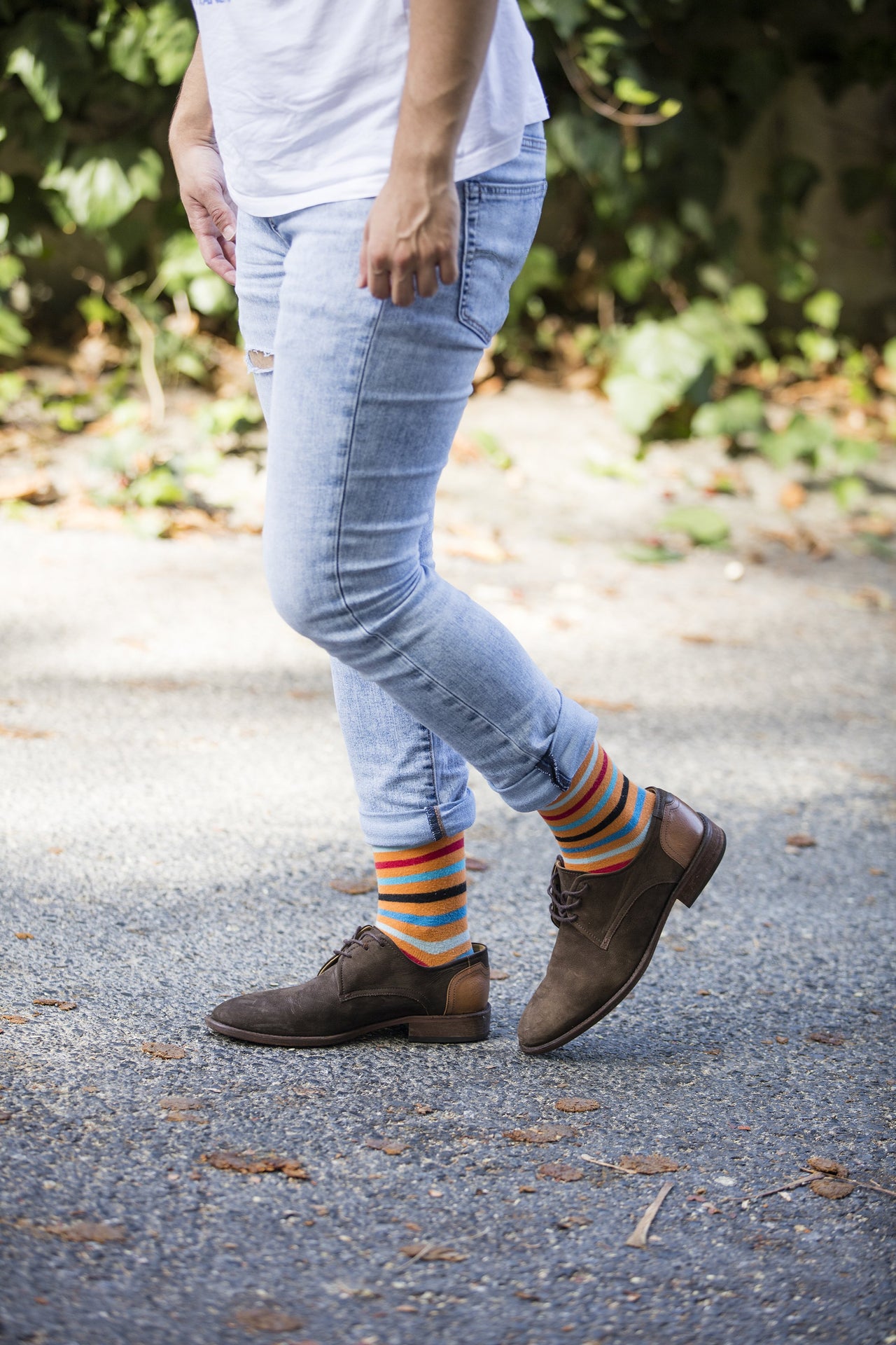 Men's Blue Tiger Stripe Socks - 1 COLOR -