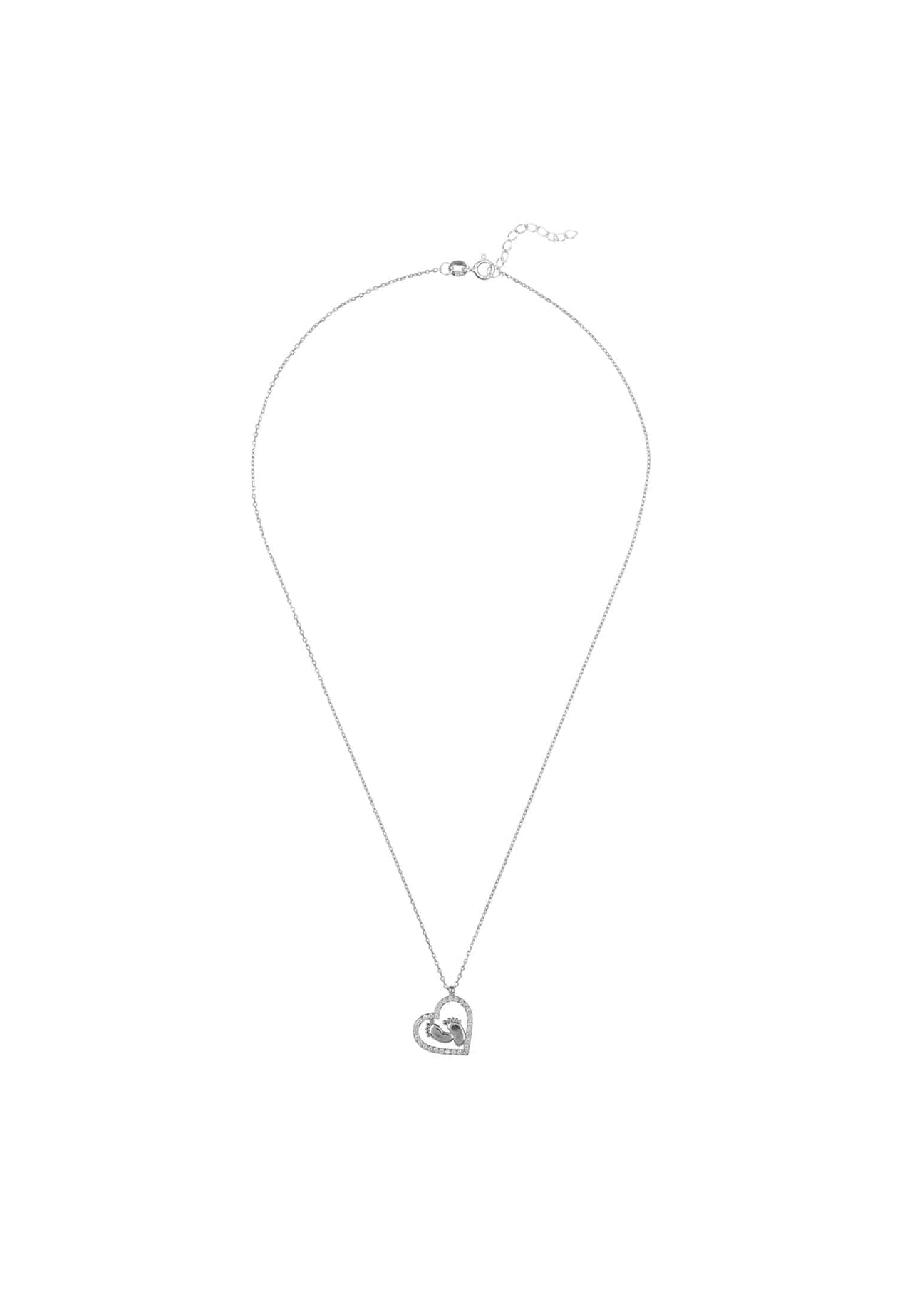 LATELITA - Heart Mum Pendant Necklace Silver -