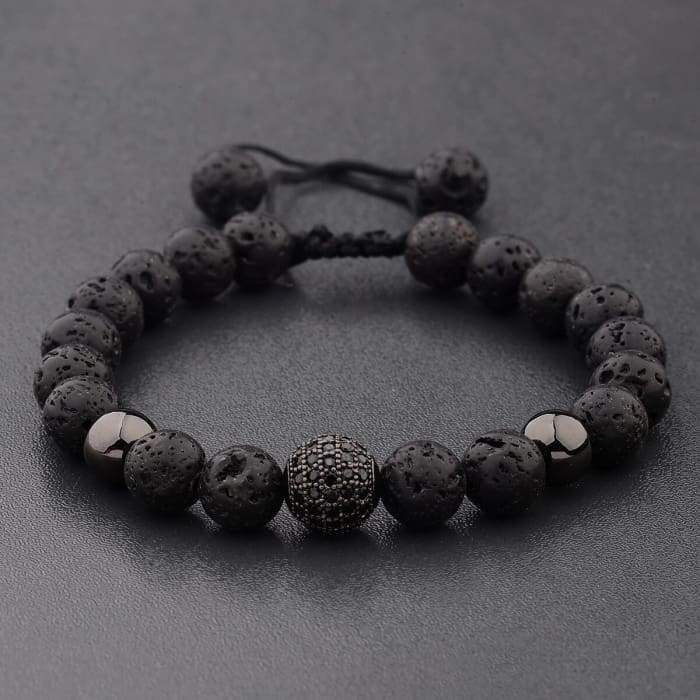 Black Lava Stone Bracelet -