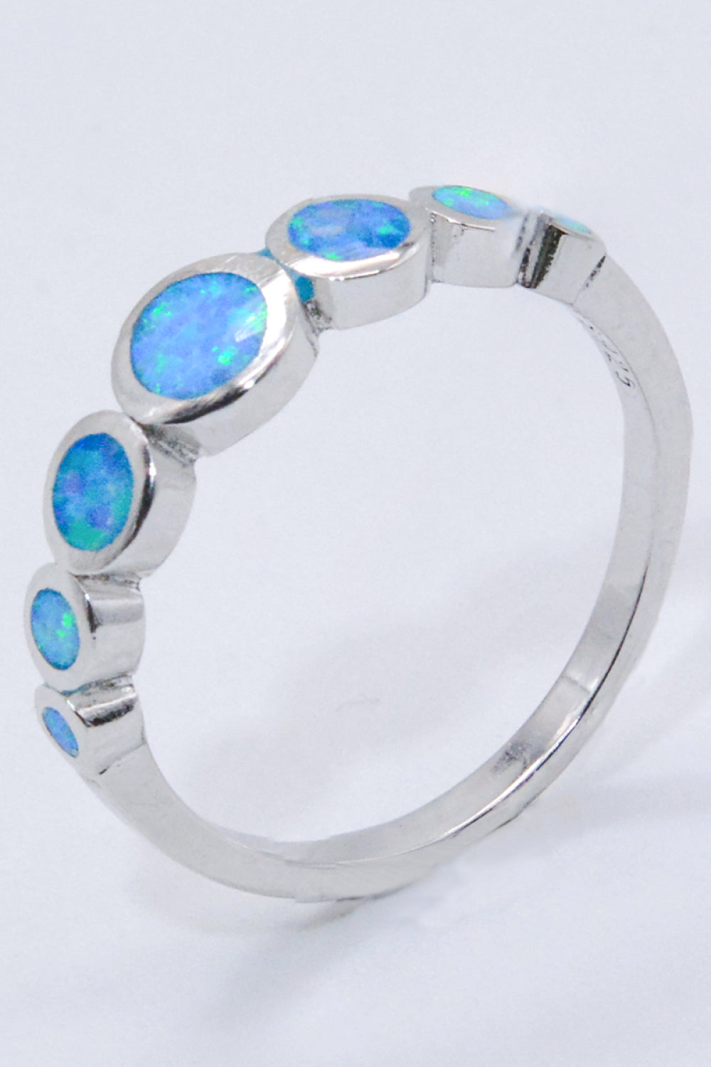 925 Sterling Silver Multi-Opal Ring - T - SIZES 6 THRU 9 - 1 COLOR -