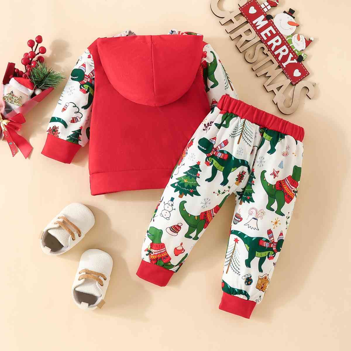 MERRY CHRISTMAS Hoodie and Pants Set - 2 PCS. - T - 2 COLORS -