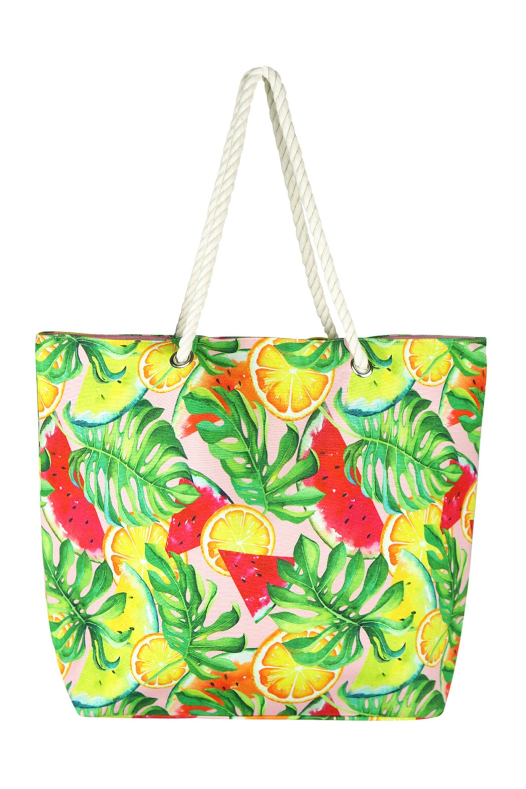 Riah Fashion - Tropical Fruits Beach Bag - 1 COLOR -