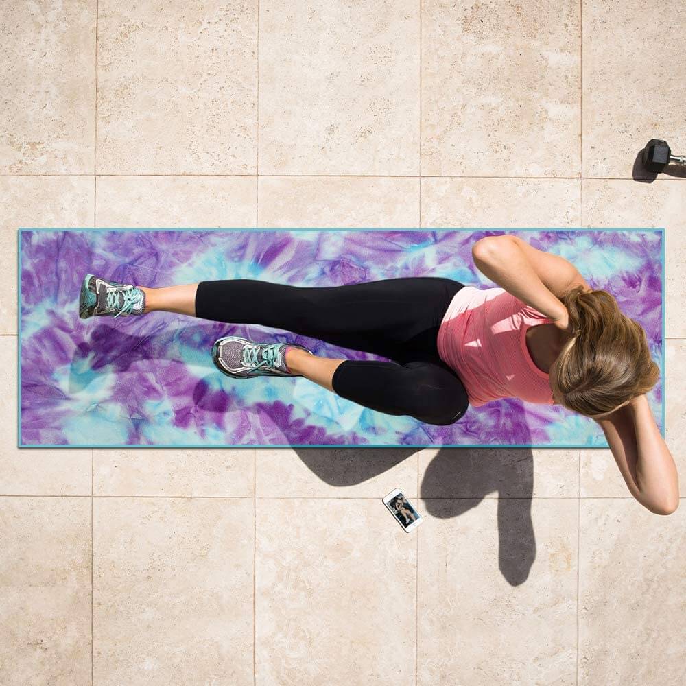 Jupiter Gear - Tie Dye Yoga Mat Towel With Slip-Resistant Grip Dots - 4 TIE DYE COLORS -