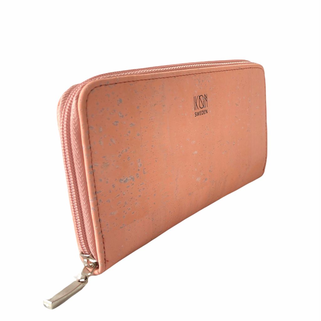 IKON SWEDEN - Cork Leather Zip Wallet - Salmon - 1 COLOR -