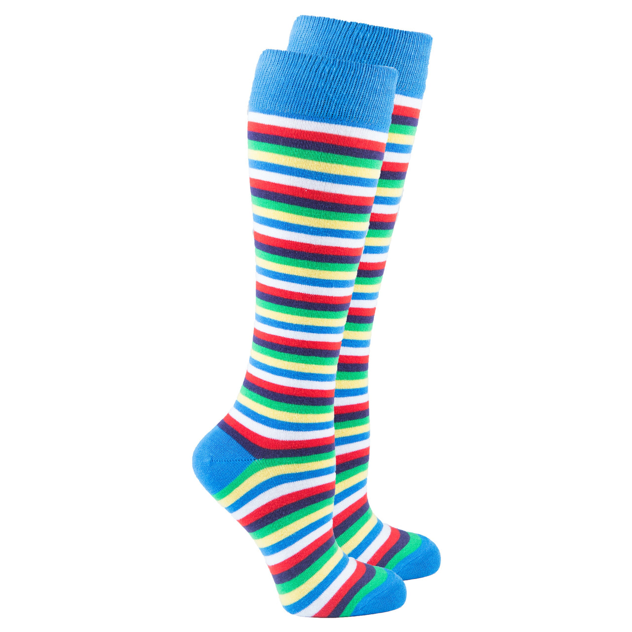 Women's Cobalt Stripe Knee High Socks - 1 COLOR -