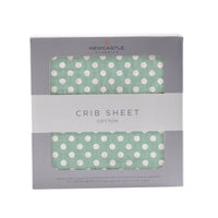 Thumbnail for Newcastle - Jade Polka Dot Cotton Muslin Crib Sheet -