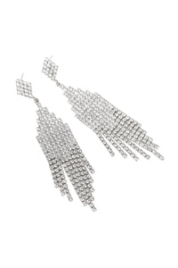 Thumbnail for Bridal Rhinestone Post Dangling Earrings - 2 FINISHES -