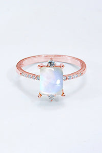 Thumbnail for 925 Sterling Silver Square Moonstone Ring - T - 2 FINISHES -