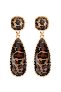 Thumbnail for Glitter Leopard Post Dangle Drop Earrings - 4 COLORS -