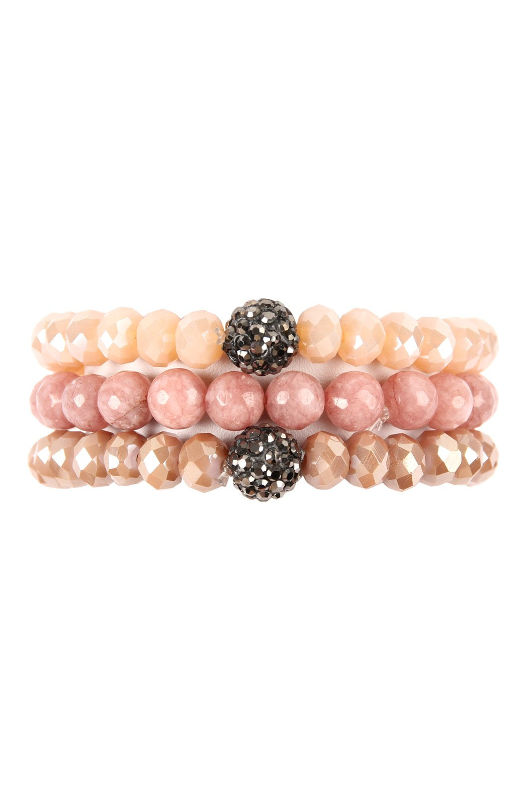 Glass and Natural Stone Bracelet Set - 9 COLORS -