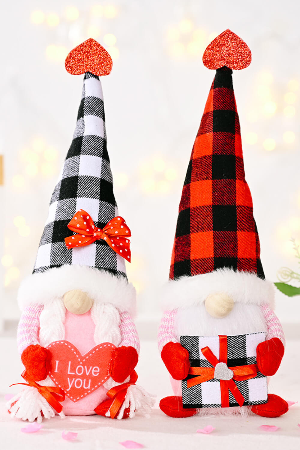 Special Occasion / Mother's Day Plaid Pointed Hat Gnomes - 12.5" - 2 TYPES - [5-10 DAY DELIVERY] - T -