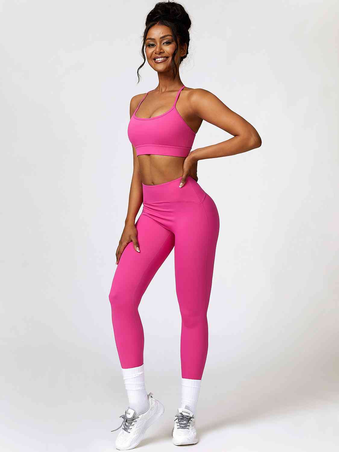 Sport Bra and Leggings Set - 2 PCS. - T - 5 COLORS -