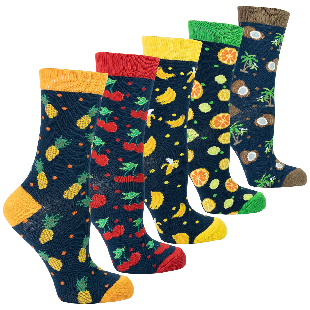 Women's Cheerful Fruits Socks Set - 5 PACK -