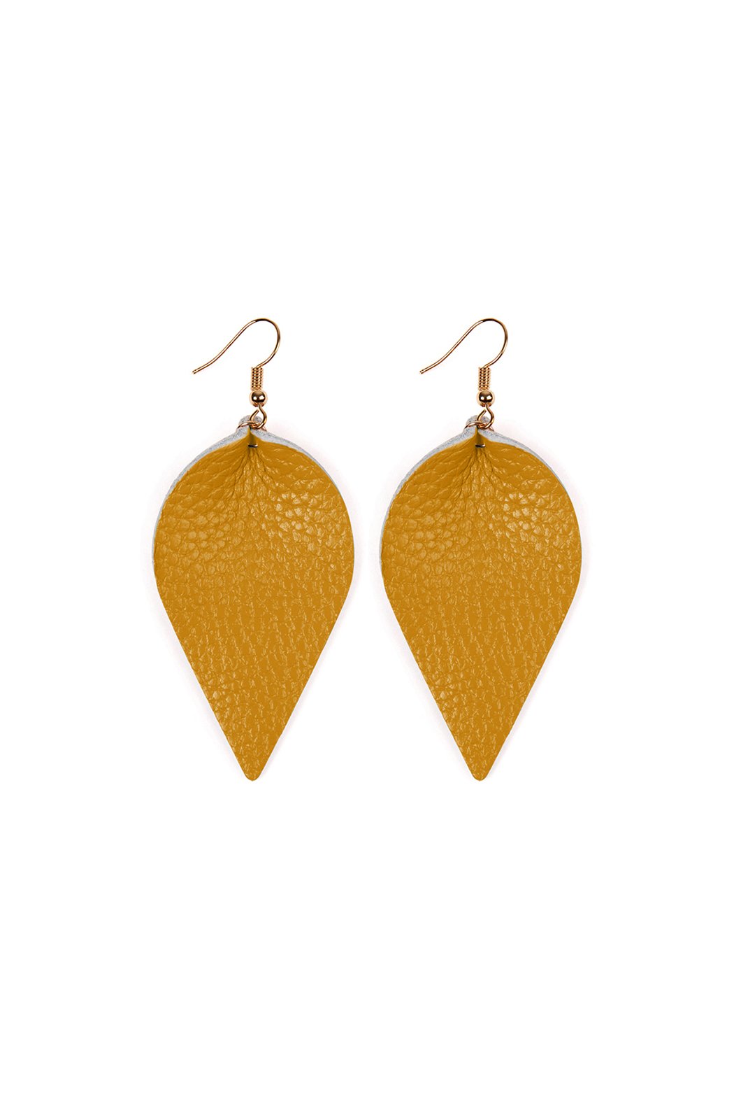 Teardrop Shape Pinched Leather Earrings - 18 COLORS -