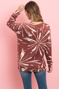 Thumbnail for Kangaroo Pocket Tie Dye Long Sleeve Top - 4 COLORS -