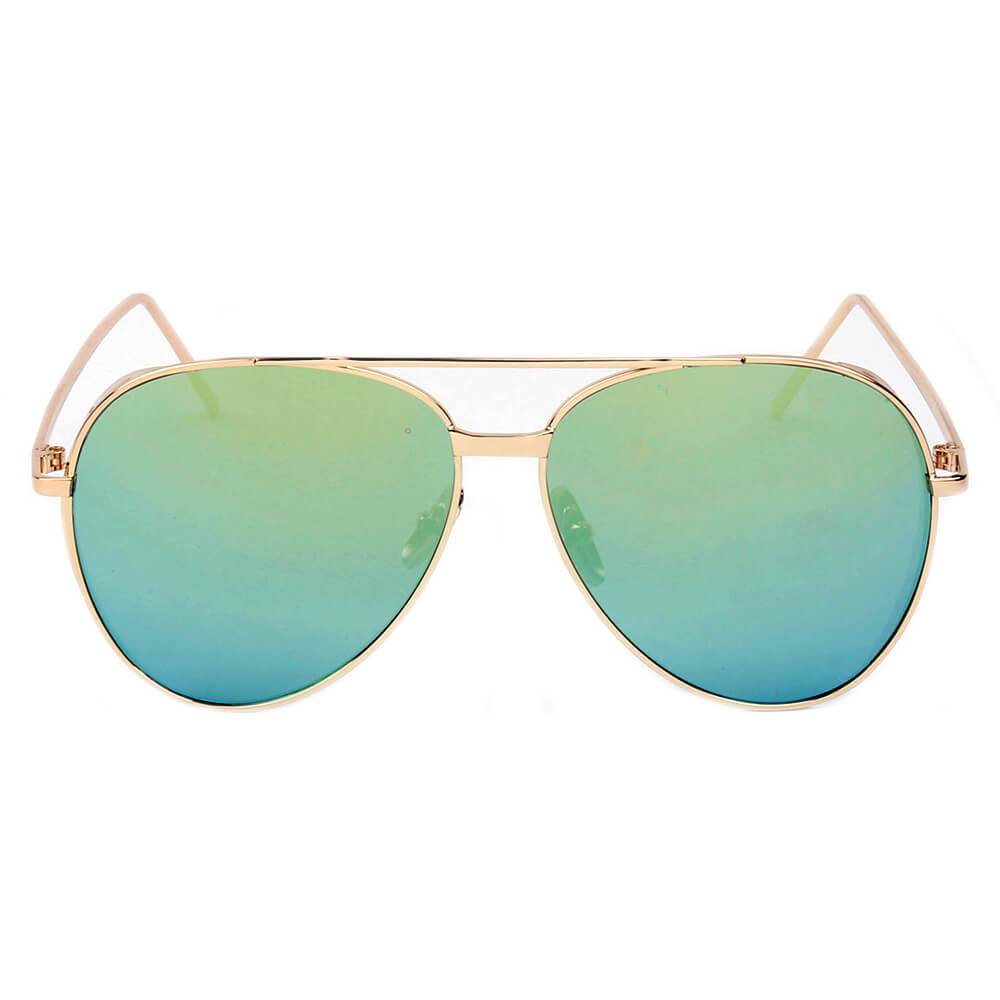 Delan | CD12 - Premium Mirrored Lens Oversize Aviator Sunglasses - 6 COLORS -