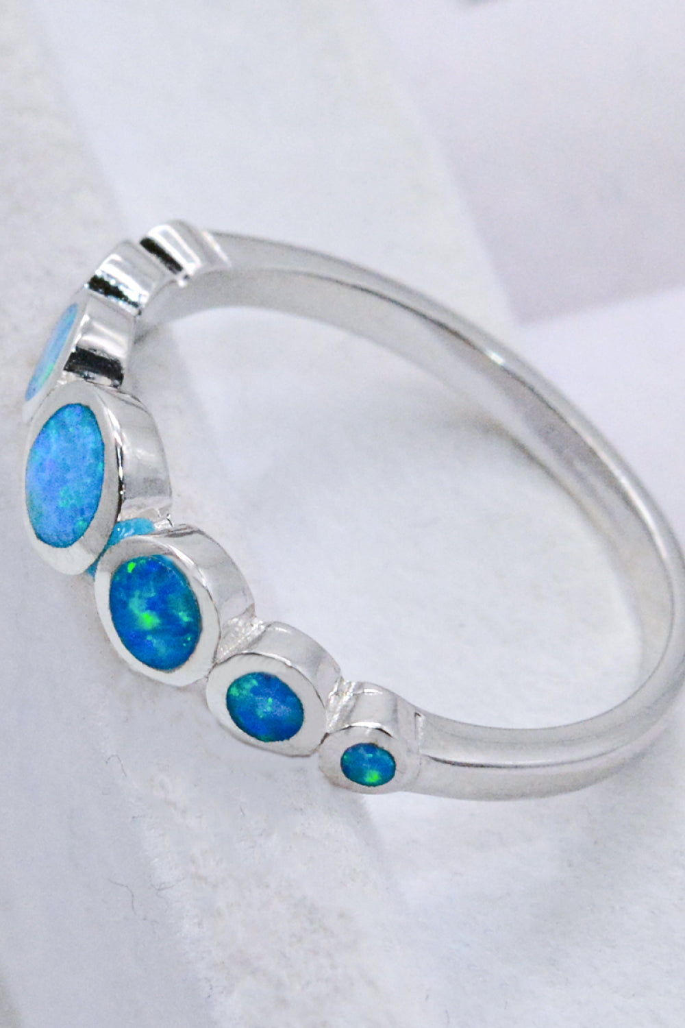 925 Sterling Silver Multi-Opal Ring - T - SIZES 6 THRU 9 - 1 COLOR -