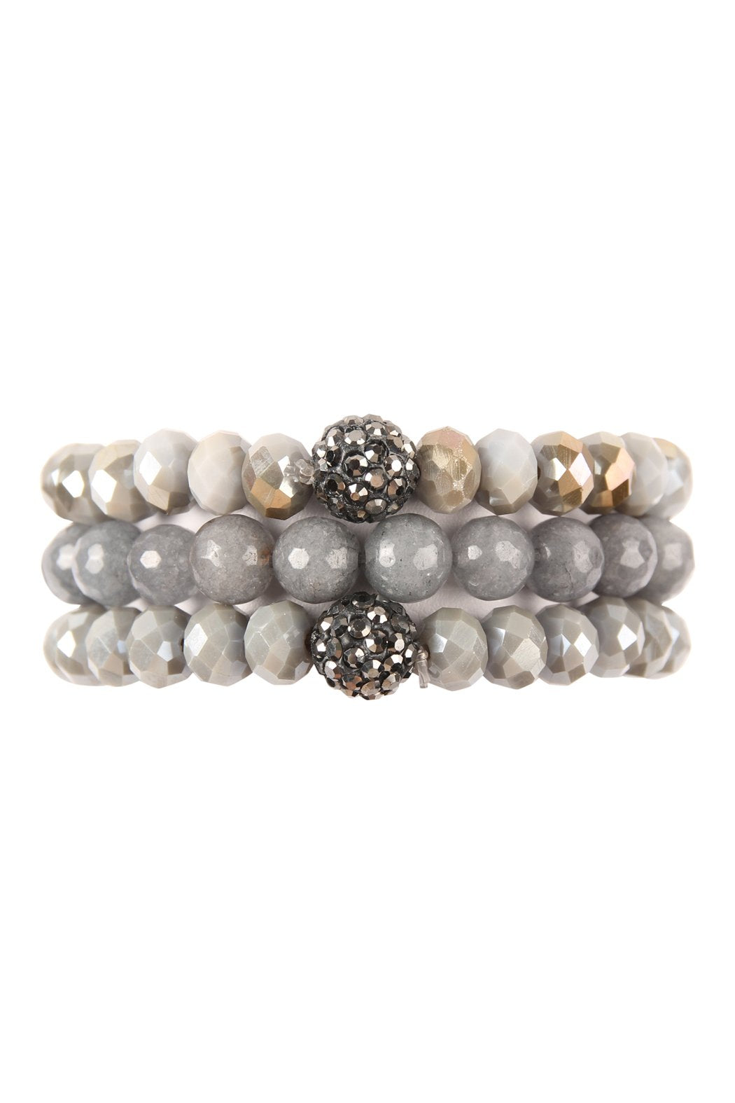 Glass and Natural Stone Bracelet Set - 9 COLORS -