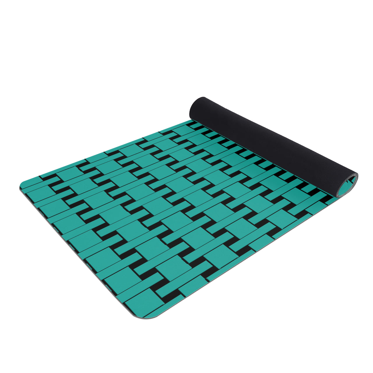 OOTO - Yoga Mat - Turquoise weave on Black -