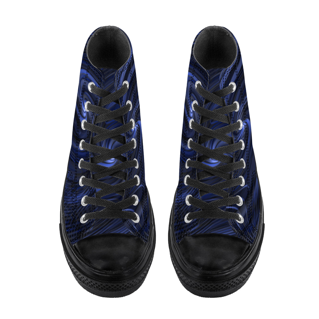 OOTO - GREEN REALITY BLUE SHIFT - SF_D71 High Top Canvas Shoes - Black soles - 1 COLOR -