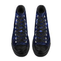 Thumbnail for OOTO - GREEN REALITY BLUE SHIFT - SF_D71 High Top Canvas Shoes - Black soles - 1 COLOR -