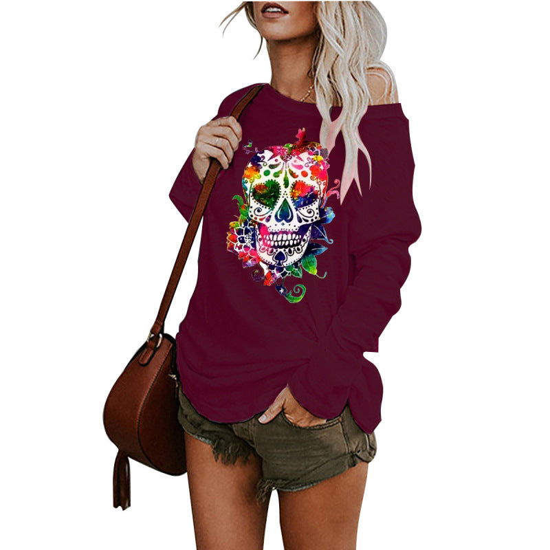 New personality skull long-sleeved top - K - 8 COLORS -