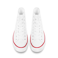 Thumbnail for OOTO - GLYPHIC EN BLACK & RED - D70 High Top Canvas Shoes - White soles - 1 COLOR -