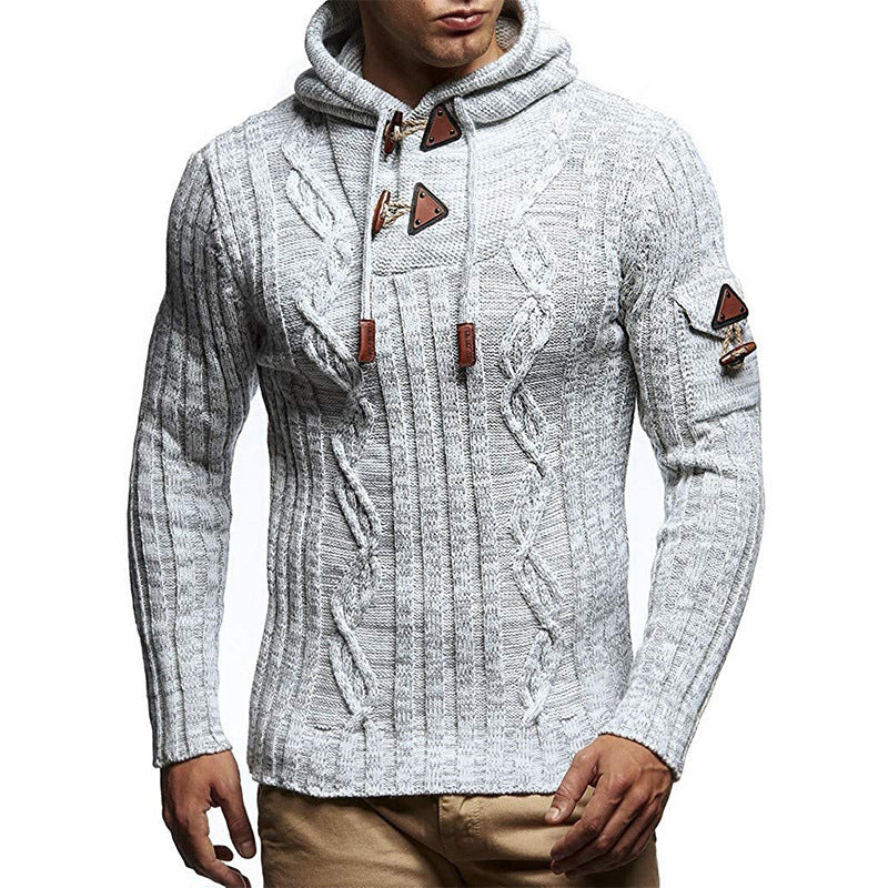 Men's casual pullover warm long sleeve sweater - K - 4 COLORS -