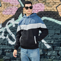 Thumbnail for Men's casual color block and contrast fashion hooded sweatshirt - K - 5 COLORS -