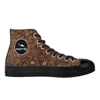 Thumbnail for OOTO - YETI? (fur print) - High Top Canvas Shoes - Black soles - 1 COLOR -