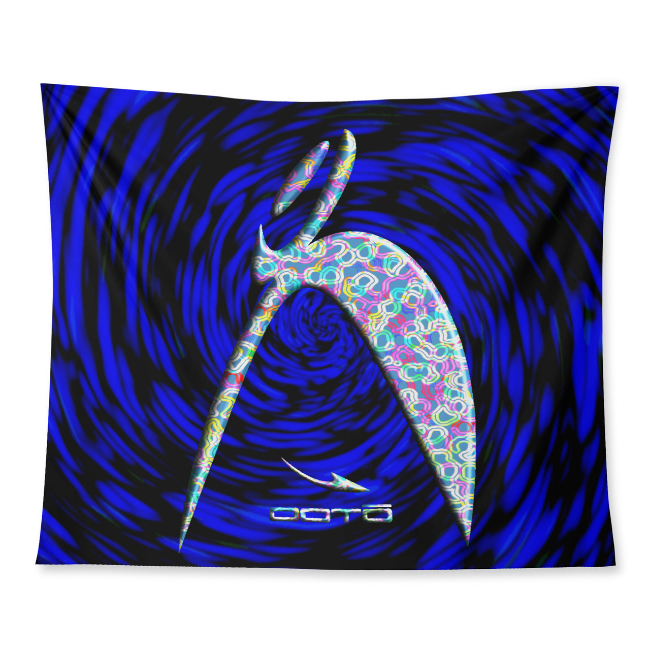 OOTO - GLYPHIC BIG STEPPIN HAPPILY EN DARK TUNNEL - D34 Wall Tapestry - 3 SIZES -