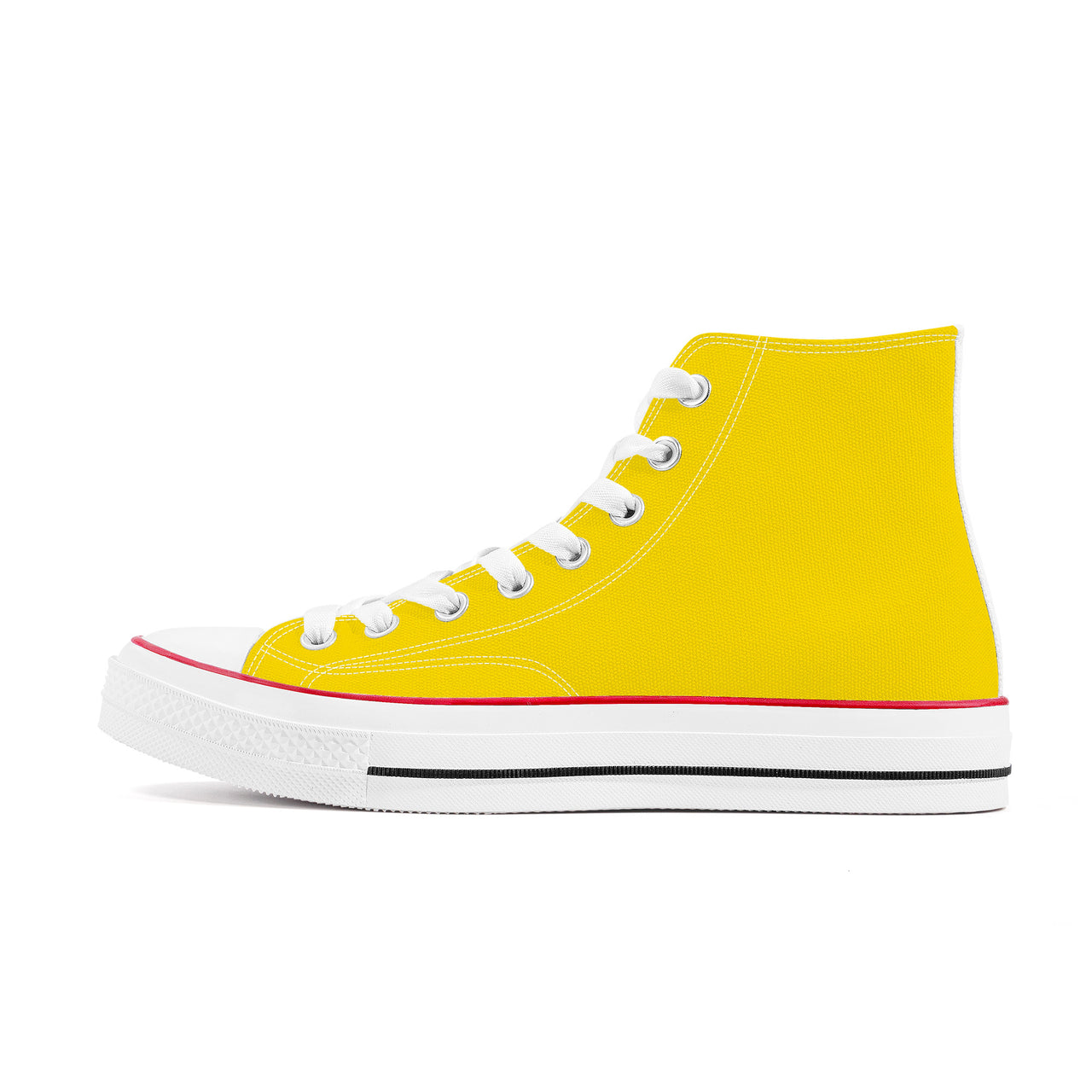 OOTO - High Top Canvas Shoes - CRAWLING SUN -YELLOW - White soles - 1 COLOR -