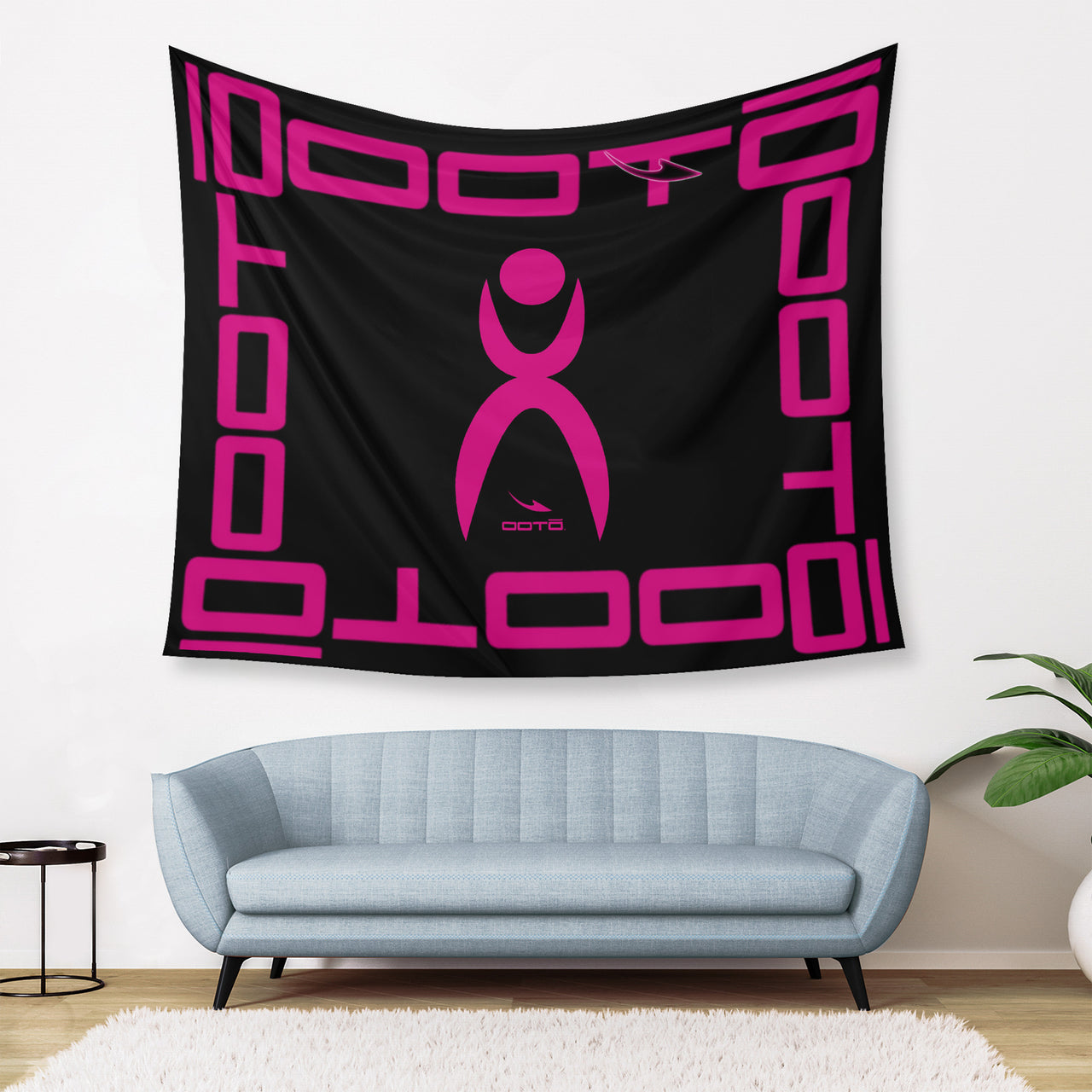 OOTO - GLYPHIC EN NEON PINK - Wall Tapestry - 3 SIZES -