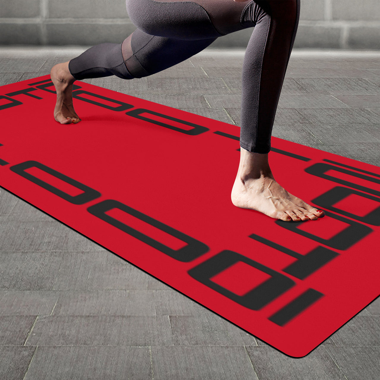 OOTO - Yoga Mat - Black frame on bright red