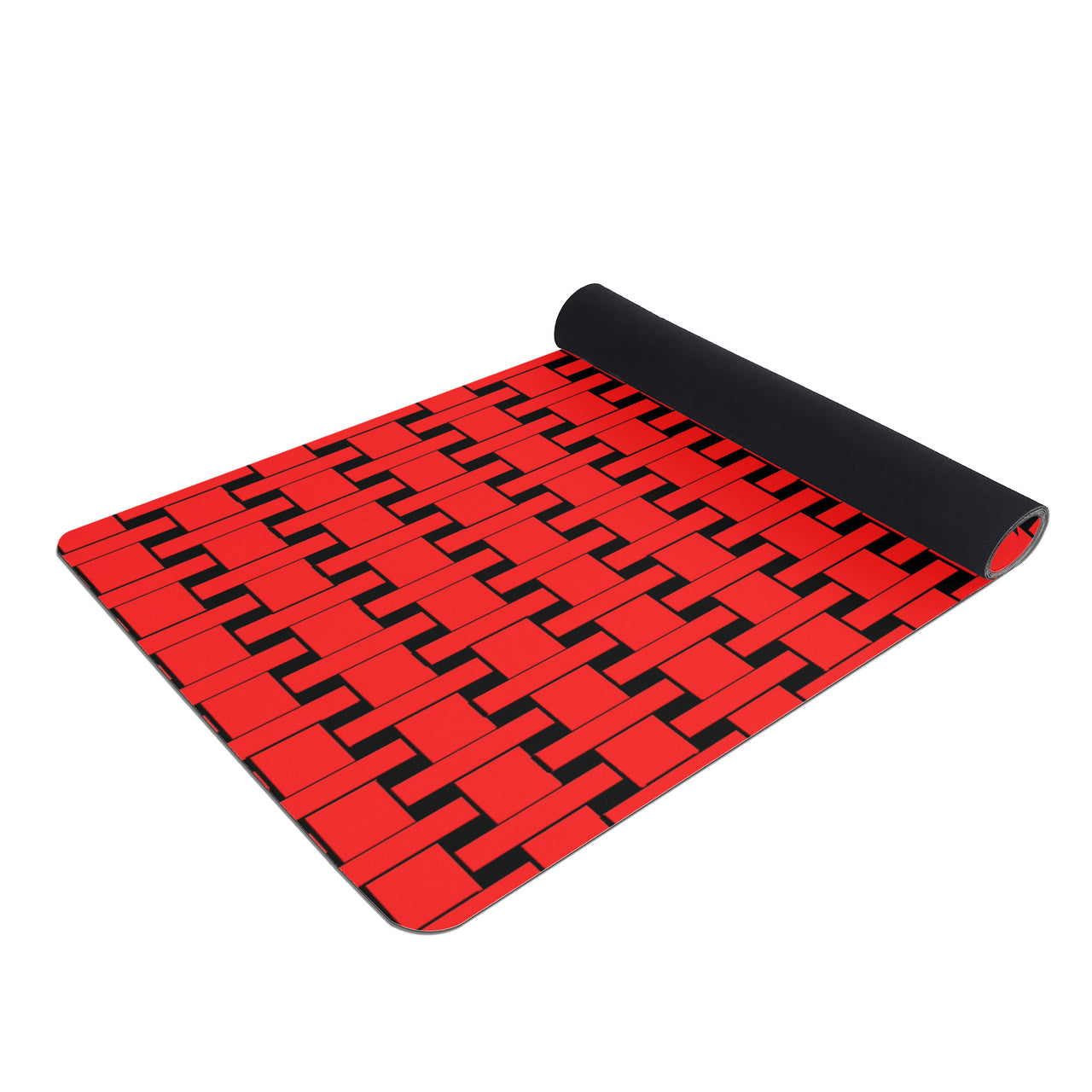 OOTO - Yoga Mat - Red weave on Black -